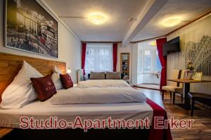 Postel nebo postele na pokoji v ubytování MoselUnion - Aparthotel Landsknecht