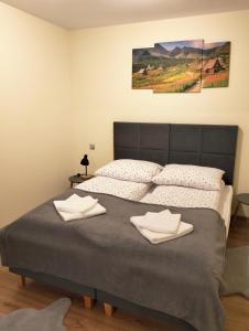 Łóżko lub łóżka w pokoju w obiekcie Dębowy Apartamenty/Pokoje