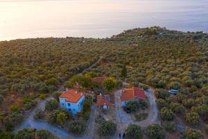 an aerial view of a house on a hill at FOUR INDEPENDENCE HOUSES BY THE SEA in Glida