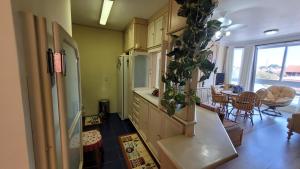 Η κουζίνα ή μικρή κουζίνα στο Apto ao lado da rua coberta +6 φωτογραφίες