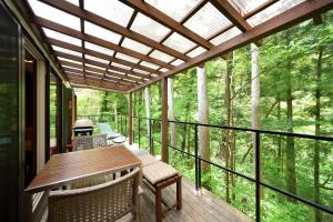 Balkon atau teras di Onsen Glamping ShimaBlue