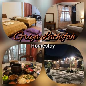 eine Collage mit drei Bildern eines Hotelzimmers in der Unterkunft Griya Lathifah Homestay in Kalasan