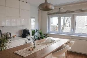 Kuchyň nebo kuchyňský kout v ubytování Cosy apartment