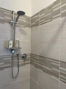 eine Dusche mit Duschkopf im Bad in der Unterkunft Appartamento Mirsie in Bologna