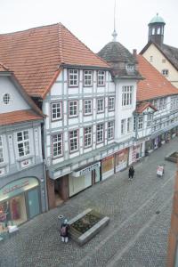 a group of buildings on a street in a town at 150 qm Luxus im Zentrum in Hameln