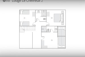 a drawing of a floor plan of a house at Lodge le Chevreuil - OVO Network in Le Grand-Bornand