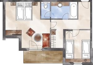 The floor plan of Adler Inn Tyrol Mountain Resort SUPERIOR