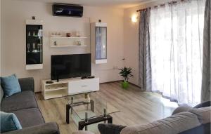 een woonkamer met een bank en een televisie bij Stunning Apartment In Loborika With Kitchen in Loborika
