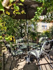 Vonkajšia záhrada v ubytovaní Cseresznyés apartman