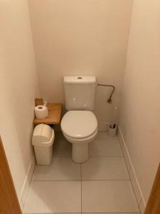 a small bathroom with a toilet and a sink at Apartment Žižkova 159, Terezín in Terezín +18 photos