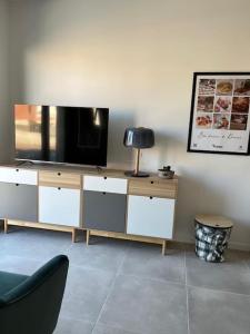 Telewizja i/lub zestaw kina domowego w obiekcie Appartement centre de Roanne 38m2