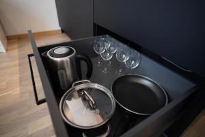 Kuchyň nebo kuchyňský kout v ubytování Riia Kvartal Apartment