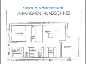 Plán poschodí v ubytovaní Appartement terrasse 1 chambre
