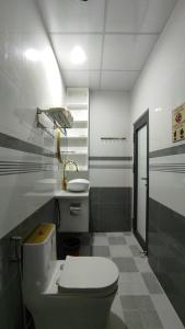 藩郎的住宿－Phuong Linh Mini Hotel，一间带卫生间和水槽的浴室