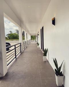 un couloir d'une maison avec des plantes en pot dans l'établissement The Nook by Garolu, à Castillejos