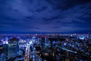 a view of a city at night with at Park Hyatt Tokyo in Tokyo