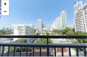 a view of a city skyline from a balcony at Asoke Bts Mrt Bangkok New Luxury Room in Bangkok
