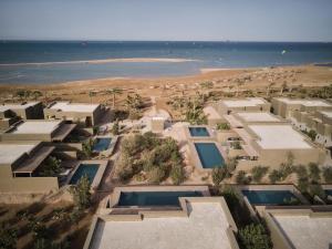 an aerial view of a beach with houses and the ocean at Casa Cook El Gouna - Adults Only in Hurghada