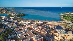 an aerial view of a city and the ocean at The Chedi El Gouna in Hurghada