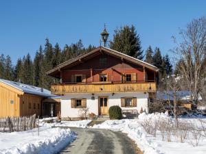 una casa nella neve con una strada davanti di Going Artenreich a Going