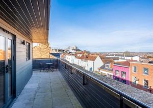 a balcony with a view of a city at St Nicholas Hotel in Colchester