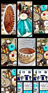 a collage of pictures of a cake and a basket at Casa BOHO in Alaminos