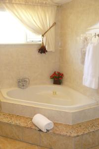 baño con bañera, ventana y lavamanos en Kimberley Manor Guesthouse, en Kimberley 34 fotos más