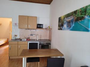 A kitchen or kitchenette at Leopoldauer Apartment