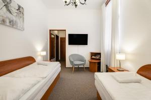 Postel nebo postele na pokoji v ubytování Vila Vyšehrad