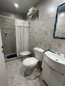 a bathroom with a toilet and a sink at Chacras House in Ciudad Lujan de Cuyo