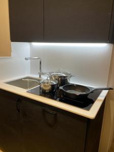 A kitchen or kitchenette at Appartamento del rosengarten
