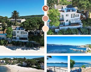 a collage of photos of houses and the beach at VILLA AMPHITRITE, SAINT TROPEZ in Saint-Tropez