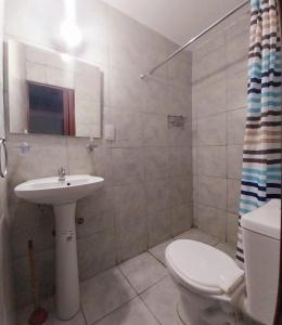 a bathroom with a toilet and a sink at Mendoza Alquileres D10 in Ciudad Lujan de Cuyo