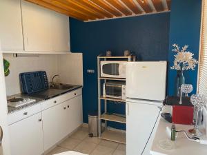 Cuisine ou kitchenette dans l'établissement Joli appartement mezzanine avec parking et wifi La Roquille