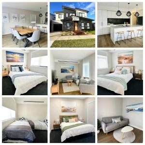 a collage of photos of a bedroom and a house at Grantville’s Grand Getaway in Grantville