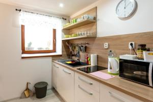 Kuchyň nebo kuchyňský kout v ubytování NISA Apartments