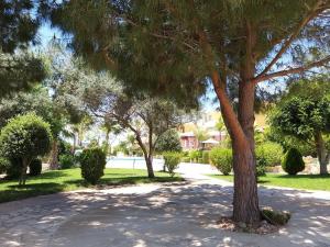 um parque com árvores e uma entrada em Tala Gardens Apartment em Tala