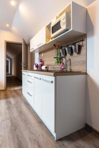 Kuchyň nebo kuchyňský kout v ubytování NISA Apartments