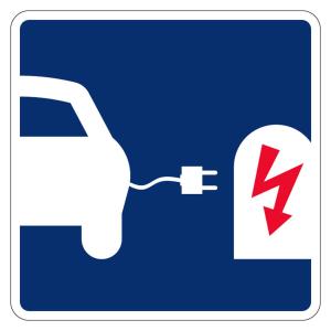 a plug with a lightning bolt plugged into a car charger at STF Tre Björnar B&B in Älvdalen