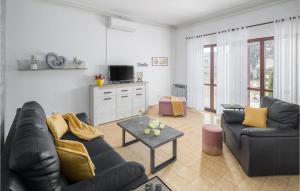 a living room with two couches and a table at Nice Apartment In Nedescina With Wifi in Nedeščina