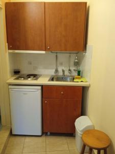 a small kitchen with a sink and a dishwasher at Kouvaras Apartments in Kythira
