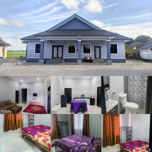 a small house is shown in three different pictures at The Family Guesthouse in Kota Bharu