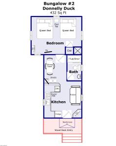 uma planta de uma casa em Brundage Bungalows em McCall