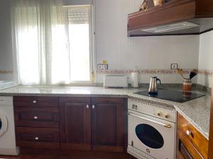 una cucina con piano cottura e lavastoviglie di Jardin de la Yedra a Cáceres