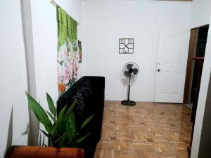 un pasillo con una planta y un ventilador en una habitación en Eastdee Homestay By Jaya en Lidlidda