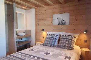 Posteľ alebo postele v izbe v ubytovaní Chalet neuf vue panoramique sur le MONT-BLANC