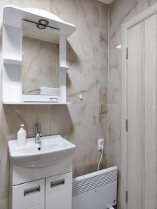 a bathroom with a sink and a mirror at Apartmani Vranić in Vrdnik +27 photos