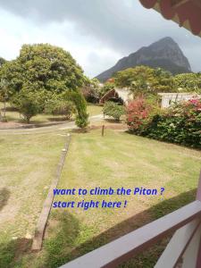 a sign that sayswant to climb the prison start right here at The Pink House in Choiseul