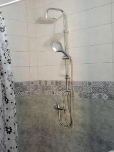 y baño con ducha con cabezal de ducha. en Jnane Ville Verte en Casablanca