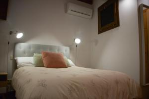 1 dormitorio con cama con almohada en Calle de las Bulas - Judería, en Toledo